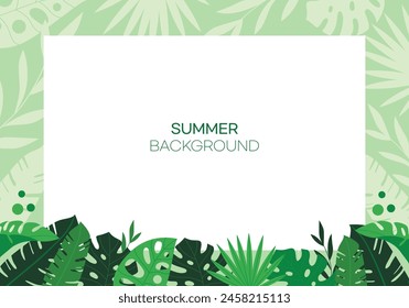 Summer leaf background and frame
