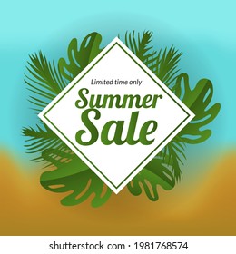 summer leaf element vacation holiday background season leaflet layout graphic sale promotion beach celebration 