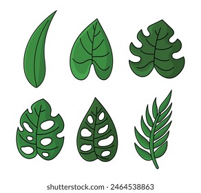 Summer Leaves Plant Tropical Collection Set
