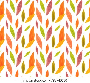 Summer with leaves seamless pattern. Multicolored leaves, fashion.