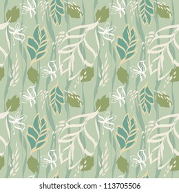 Summer leaves texture seamless pattern. Vector illustration.