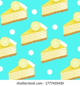Summer Lemon Cream Cake vector 