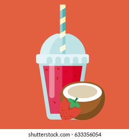 Summer lemonade juice flat icon design. Good for menu design. Vector illustration