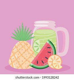 summer lemonade pineapple watemelon lime