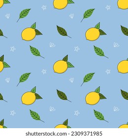 Summer lemons lime seamless pattern 