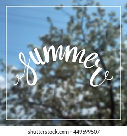 Summer Lettering Design. Summer card or poster template.