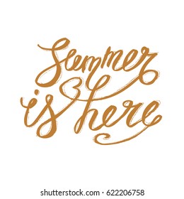 Summer Lettering Design - hand drawn Vector illustration.