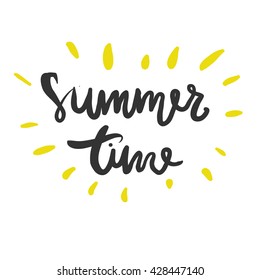 Summer lettering design st. Hello summer. Welcome summer. Wild and free. Summer camp. Vector illustration.