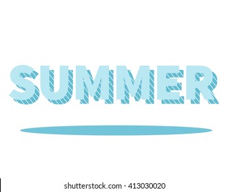 Summer lettering with drop shadow. Graphic element for your design