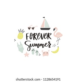 Summer lettering. Forever summer