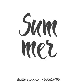 Summer lettering. Hand drawn vector illustration, design, elements, greeting card, logo
