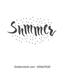 Summer lettering. Hand drawn vector illustration, design, elements, greeting card, logo