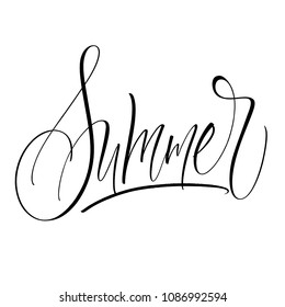 Summer lettering. Handwritten modern calligraphy, brush painted letters. Inspirational text, vector illustration. Template for banner, poster, flyer, greeting card, web design or photo overlay