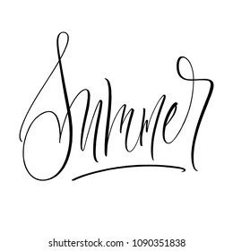 Summer lettering. Handwritten modern calligraphy, brush painted letters. Inspirational text, vector illustration. Template for banner, poster, flyer, greeting card, web design or photo overlay