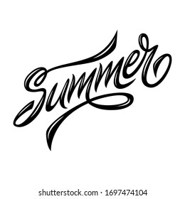  Verano. Letras. La imagen puede ser usada para afiche, fondo, postal, banner, ventana. Ilustración vectorial.