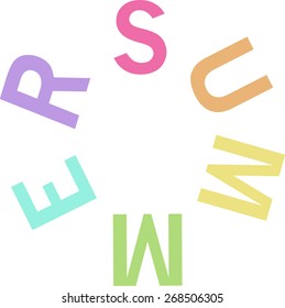 summer lettering letters vector