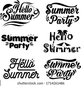 conjunto de tipografía del logotipo de letras de verano descarga vectorial