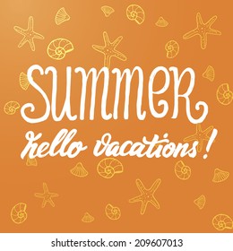 summer lettering orange