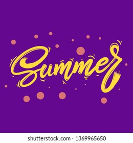 Summer. Lettering phrase for postcard, banner, flyer. Vector illustration