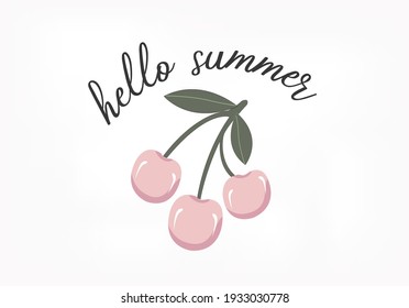 summer lettering with pink cherry