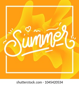 Summer Lettering Poster Template, Fluid Abstract Background