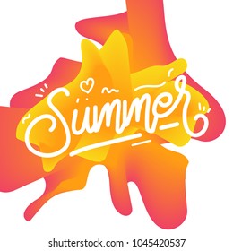 Summer Lettering Poster Template, Fluid Abstract Background