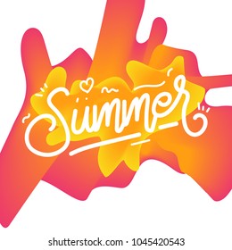 Summer Lettering Poster Template, Fluid Abstract Background