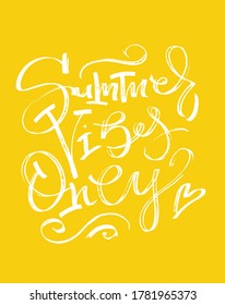 Summer lettering quote. Hand drawn doodle lettering art for banner, poster, t-shirt-design, packing. Summer vibes. Lemonade party.