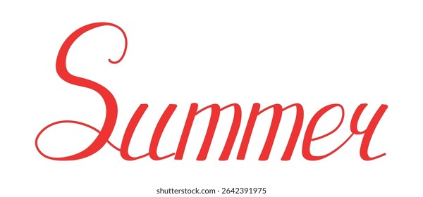 Summer lettering quote hand drawn illustration, isolated vector. Flat style design. Summer clip art, seasonal element, print. Handwritten typography, text, cursive, calligraphy. Holidays vacations