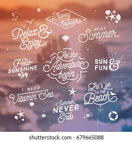 Summer Lettering Set - Vintage Typographic Badges