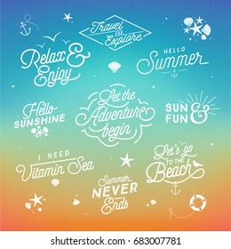 Summer Lettering Set - Vintage Typographic Badges