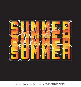 Summer lettering typography t shirt design