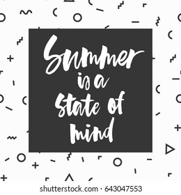 Summer Lettering in vector calligraphy, modern brush lettering and hand drawn design elements. Gifts, wallpapers, web template, card, invitation