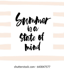 Summer Lettering in vector calligraphy, modern brush lettering and hand drawn design elements. Gifts, wallpapers, web template, card, invitation