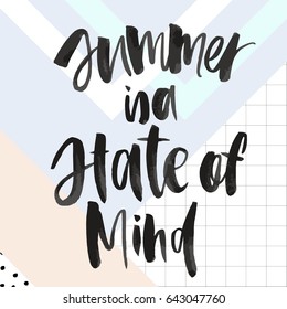 Summer Lettering in vector calligraphy, modern brush lettering and hand drawn design elements. Gifts, wallpapers, web template, card, invitation