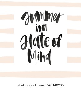 Summer Lettering in vector, calligraphy, modern brush lettering, hand drawn design elements, gifts, wallpapers, web template, card, invitation