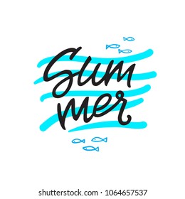 Summer lettering. Vector design poster lettering.