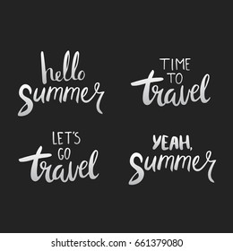 Summer lettering. Vector illustration. Calligraphy for the print typography