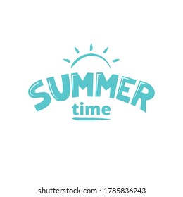 Summer lettering. Vector illustration in flat style