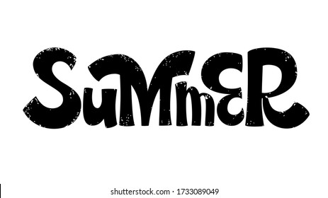 Summer lettering, vector illustration. Template for banner, poster, flyer, greeting card, social media, web design or photo overlay
