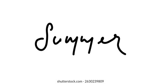 Summer - lettering vector isolated on white background