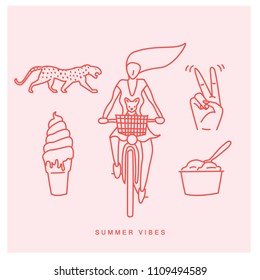 summer lifestyle card, cool line design.