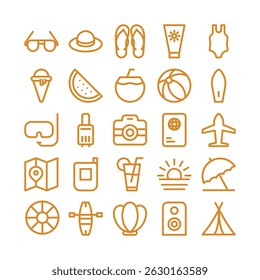 Icono de Vector de Essentials de estilo de vida de verano 