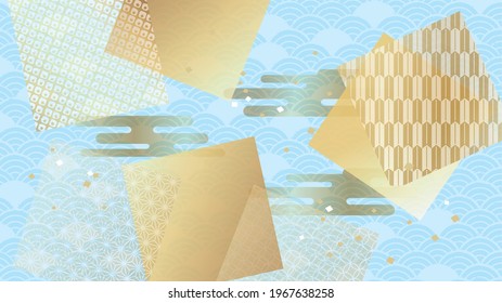 fondo de patrón japonés azul claro