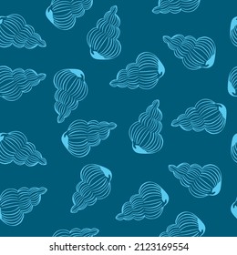 Summer light simple seamless pattern with shell hand sketch. For any textile design, wallpaper or background. Vector for the design.