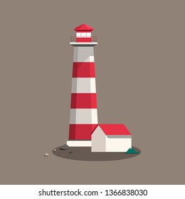 Summer lighthouse and a house vector