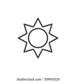 Summer line icon, outline vector sign, linear style pictogram isolated on white. Astrology symbol, logo illustration. Editable stroke.