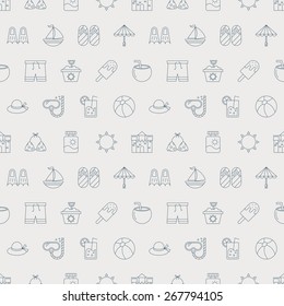 Summer Line Icon Pattern Set