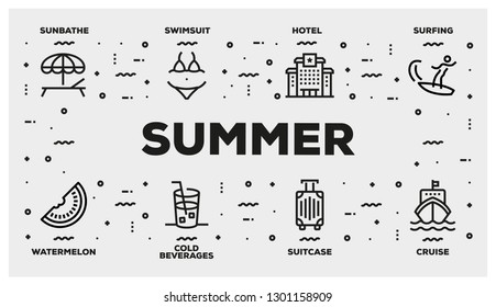 SUMMER LINE ICON SET