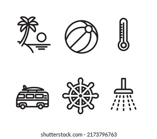 Diseño vectorial de icono de línea de verano, línea simple, eps10